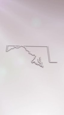 Mobil Dikey Çözünürlük 1080x1920 Pikseller, Maryland Eyaleti (ABD) Beyaz Arkaplan Üzerine 3D Harita Giriş, Çok Amaçlı Politika, Seçimler, Seyahat, Haber ve Spor Olayları İçin Kullanışlı