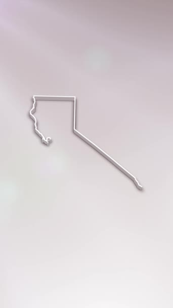 Mobile Vertical Resolution 1080X1920 Pixels California State Usa Map Intro — Stockvideo