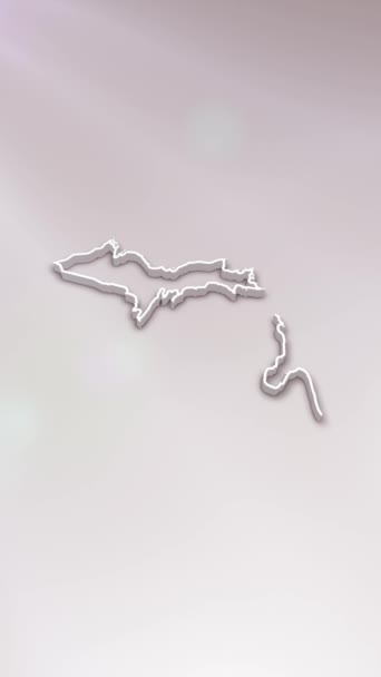 Mobile Vertical Resolution 1080X1920 Pixels Michigan State Usa Map Intro — Stock video