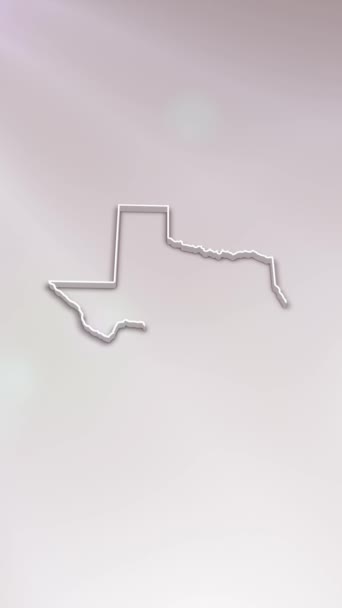 Mobil Dikey Çözünürlük 1080X1920 Pikseller Teksas Eyaleti Abd Beyaz Arkaplan — Stok video