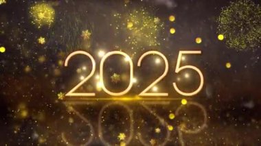 4K, 3840 x 2160 Piksel Çözünürlüğü, 2025 Mutlu Yıllar Arkaplan Animasyonu, Yüksek Kaliteli Yeni Yıl Giriş Açıcısı 2025