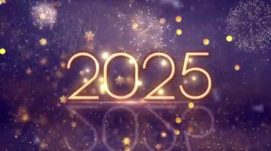 4K, 3840 x 2160 Piksel Çözünürlüğü, 2025 Mutlu Yıllar Arkaplan Animasyonu, Yüksek Kaliteli Yeni Yıl Giriş Açıcısı 2025