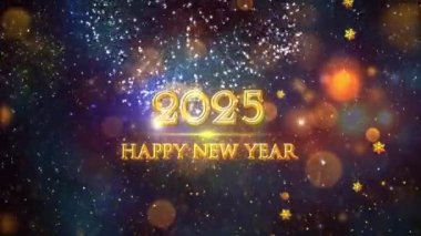 4K, 3840 x 2160 Piksel Çözünürlüğü, 2025 Mutlu Yıllar Arkaplan Animasyonu, Yüksek Kaliteli Yeni Yıl Giriş Açıcısı 2025