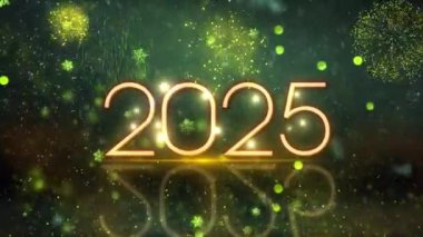 4K, 3840 x 2160 Piksel Çözünürlüğü, 2025 Mutlu Yıllar Arkaplan Animasyonu, Yüksek Kaliteli Yeni Yıl Giriş Açıcısı 2025