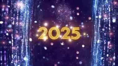 4K, 3840 x 2160 Piksel Çözünürlüğü, 2025 Mutlu Yıllar Arkaplan Animasyonu, Yüksek Kaliteli Yeni Yıl Giriş Açıcısı 2025