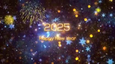 4K, 3840 x 2160 Piksel Çözünürlüğü, 2025 Mutlu Yıllar Arkaplan Animasyonu, Yüksek Kaliteli Yeni Yıl Giriş Açıcısı 2025