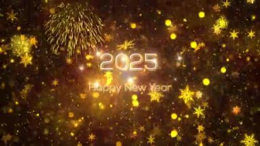 4K, 3840 x 2160 Piksel Çözünürlüğü, 2025 Mutlu Yıllar Arkaplan Animasyonu, Yüksek Kaliteli Yeni Yıl Giriş Açıcısı 2025