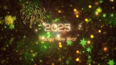 4K, 3840 x 2160 Piksel Çözünürlüğü, 2025 Mutlu Yıllar Arkaplan Animasyonu, Yüksek Kaliteli Yeni Yıl Giriş Açıcısı 2025