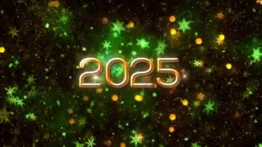 4K, 3840 x 2160 Piksel Çözünürlüğü, 2025 Mutlu Yıllar Arkaplan Animasyonu, Yüksek Kaliteli Yeni Yıl Giriş Açıcısı 2025