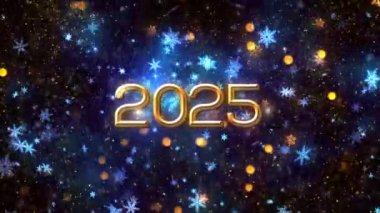 4K, 3840 x 2160 Piksel Çözünürlüğü, 2025 Mutlu Yıllar Arkaplan Animasyonu, Yüksek Kaliteli Yeni Yıl Giriş Açıcısı 2025