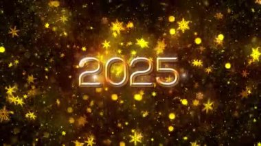 4K, 3840 x 2160 Piksel Çözünürlüğü, 2025 Mutlu Yıllar Arkaplan Animasyonu, Yüksek Kaliteli Yeni Yıl Giriş Açıcısı 2025
