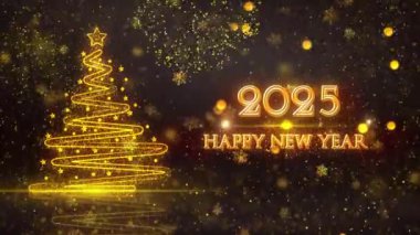 4K, 3840 x 2160 Piksel Çözünürlüğü, 2025 Mutlu Yıllar Arkaplan Animasyonu, Yüksek Kaliteli Yeni Yıl Giriş Açıcısı 2025