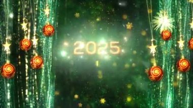 4K, 3840 x 2160 Piksel Çözünürlüğü, 2025 Mutlu Yıllar Arkaplan Animasyonu, Yüksek Kaliteli Yeni Yıl Giriş Açıcısı 2025