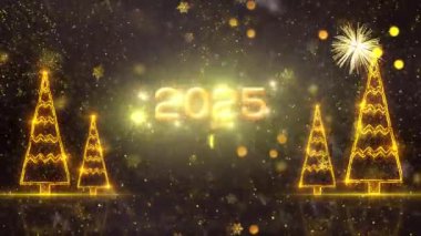 4K, 3840 x 2160 Piksel Çözünürlüğü, 2025 Mutlu Yıllar Arkaplan Animasyonu, Yüksek Kaliteli Yeni Yıl Giriş Açıcısı 2025