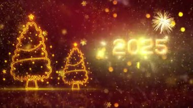 4K, 3840 x 2160 Piksel Çözünürlüğü, 2025 Mutlu Yıllar Arkaplan Animasyonu, Yüksek Kaliteli Yeni Yıl Giriş Açıcısı 2025