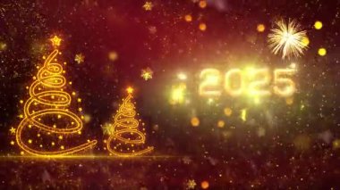 4K, 3840 x 2160 Piksel Çözünürlüğü, 2025 Mutlu Yıllar Arkaplan Animasyonu, Yüksek Kaliteli Yeni Yıl Giriş Açıcısı 2025
