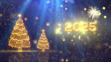 4K, 3840 x 2160 Piksel Çözünürlüğü, 2025 Mutlu Yıllar Arkaplan Animasyonu, Yüksek Kaliteli Yeni Yıl Giriş Açıcısı 2025