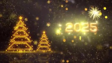 4K, 3840 x 2160 Piksel Çözünürlüğü, 2025 Mutlu Yıllar Arkaplan Animasyonu, Yüksek Kaliteli Yeni Yıl Giriş Açıcısı 2025