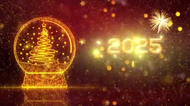 4K, 3840 x 2160 Piksel Çözünürlüğü, 2025 Mutlu Yıllar Arkaplan Animasyonu, Yüksek Kaliteli Yeni Yıl Giriş Açıcısı 2025
