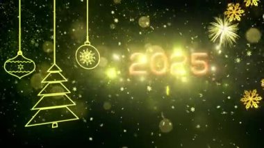 4K, 3840 x 2160 Piksel Çözünürlüğü, 2025 Mutlu Yıllar Arkaplan Animasyonu, Yüksek Kaliteli Yeni Yıl Giriş Açıcısı 2025