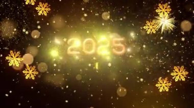 4K, 3840 x 2160 Piksel Çözünürlüğü, 2025 Mutlu Yıllar Arkaplan Animasyonu, Yüksek Kaliteli Yeni Yıl Giriş Açıcısı 2025