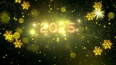 4K, 3840 x 2160 Piksel Çözünürlüğü, 2025 Mutlu Yıllar Arkaplan Animasyonu, Yüksek Kaliteli Yeni Yıl Giriş Açıcısı 2025