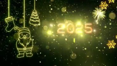 4K, 3840 x 2160 Piksel Çözünürlüğü, 2025 Mutlu Yıllar Arkaplan Animasyonu, Yüksek Kaliteli Yeni Yıl Giriş Açıcısı 2025