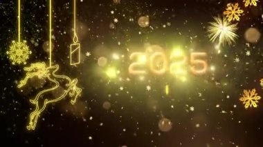 4K, 3840 x 2160 Piksel Çözünürlüğü, 2025 Mutlu Yıllar Arkaplan Animasyonu, Yüksek Kaliteli Yeni Yıl Giriş Açıcısı 2025
