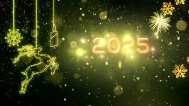 4K, 3840 x 2160 Piksel Çözünürlüğü, 2025 Mutlu Yıllar Arkaplan Animasyonu, Yüksek Kaliteli Yeni Yıl Giriş Açıcısı 2025