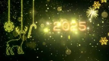 4K, 3840 x 2160 Piksel Çözünürlüğü, 2025 Mutlu Yıllar Arkaplan Animasyonu, Yüksek Kaliteli Yeni Yıl Giriş Açıcısı 2025