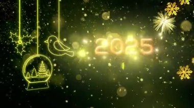 4K, 3840 x 2160 Piksel Çözünürlüğü, 2025 Mutlu Yıllar Arkaplan Animasyonu, Yüksek Kaliteli Yeni Yıl Giriş Açıcısı 2025