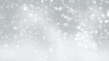 4K, 3840x2160 Pixels, Christmas Snow Fall and Snowflakes Background with Seamless Loop, Holiday Seasons için Yüksek Kalite Noel Animasyonu, Noel, Yeni Yıl, Kış Promosyonları