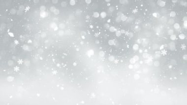 4K, 3840x2160 Pixels, Christmas Snow Fall and Snowflakes Background with Seamless Loop, Holiday Seasons için Yüksek Kalite Noel Animasyonu, Noel, Yeni Yıl, Kış Promosyonları