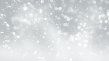 4K, 3840x2160 Pixels, Christmas Snow Fall and Snowflakes Background with Seamless Loop, Holiday Seasons için Yüksek Kalite Noel Animasyonu, Noel, Yeni Yıl, Kış Promosyonları
