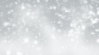 4K, 3840x2160 Pixels, Christmas Snow Fall and Snowflakes Background with Seamless Loop, Holiday Seasons için Yüksek Kalite Noel Animasyonu, Noel, Yeni Yıl, Kış Promosyonları
