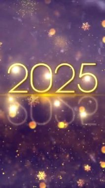 Mobil Dikey Çözünürlük 2160 x 3840 Piksel, 2025 Mutlu Yeni Yıl Dilekleri Arkaplanı, 2025 Yılına Giriş Animasyonu, Mobil Videolar için Dikey Çözünürlük