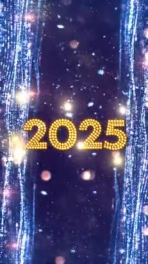 Mobil Dikey Çözünürlük 2160 x 3840 Piksel, 2025 Mutlu Yeni Yıl Dilekleri Arkaplanı, 2025 Yılına Giriş Animasyonu, Mobil Videolar için Dikey Çözünürlük