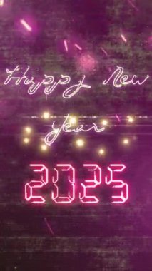 Mobil Dikey Çözünürlük 2160 x 3840 Piksel, 2025 Mutlu Yeni Yıl Dilekleri Arkaplanı, 2025 Yılına Giriş Animasyonu, Mobil Videolar için Dikey Çözünürlük