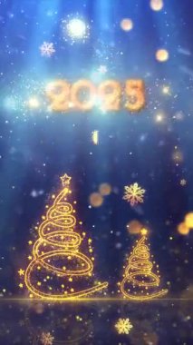 Mobil Dikey Çözünürlük 2160 x 3840 Piksel, 2025 Mutlu Yeni Yıl Dilekleri Arkaplanı, 2025 Yılına Giriş Animasyonu, Mobil Videolar için Dikey Çözünürlük