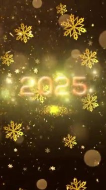 Mobil Dikey Çözünürlük 2160 x 3840 Piksel, 2025 Mutlu Yeni Yıl Dilekleri Arkaplanı, 2025 Yılına Giriş Animasyonu, Mobil Videolar için Dikey Çözünürlük
