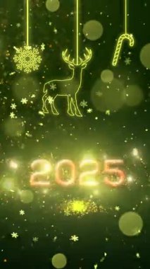 Mobil Dikey Çözünürlük 2160 x 3840 Piksel, 2025 Mutlu Yeni Yıl Dilekleri Arkaplanı, 2025 Yılına Giriş Animasyonu, Mobil Videolar için Dikey Çözünürlük