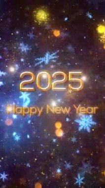 Mobil Dikey Çözünürlük 2160 x 3840 Piksel, 2025 Mutlu Yeni Yıl Dilekleri Arkaplanı, 2025 Yılına Giriş Animasyonu, Mobil Videolar için Dikey Çözünürlük