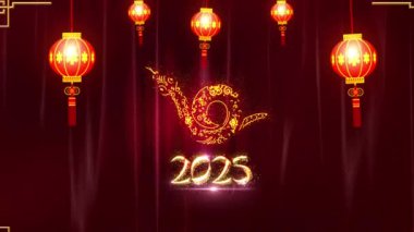4K Çözünürlük, 3840x2160 Piksel, Çin Yeni Yıl Dilekleri Giriş Arkaplanı, 2025 Yılan Arkaplan Animasyonu, Çin etkinlikleri, Çin Yeni Yıl Dilekleri, Çin Yeni Yıl Kutlamaları