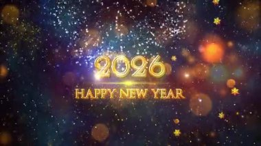 4K, 3840 x 2160 Piksel Çözünürlüğü, 2026 Mutlu Yıllar Arkaplan Animasyonu, Yüksek Kaliteli Yeni Yıl Giriş Açıcısı 2026