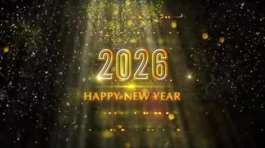 4K, 3840 x 2160 Piksel Çözünürlüğü, 2026 Mutlu Yıllar Arkaplan Animasyonu, Yüksek Kaliteli Yeni Yıl Giriş Açıcısı 2026