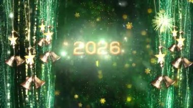 4K, 3840 x 2160 Piksel Çözünürlüğü, 2026 Mutlu Yıllar Arkaplan Animasyonu, Yüksek Kaliteli Yeni Yıl Giriş Açıcısı 2026