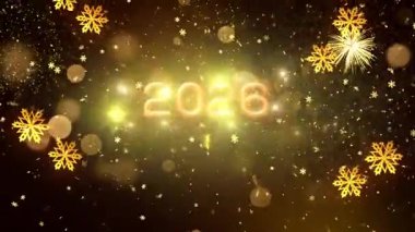 4K, 3840 x 2160 Piksel Çözünürlüğü, 2026 Mutlu Yıllar Arkaplan Animasyonu, Yüksek Kaliteli Yeni Yıl Giriş Açıcısı 2026