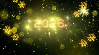 4K, 3840 x 2160 Piksel Çözünürlüğü, 2026 Mutlu Yıllar Arkaplan Animasyonu, Yüksek Kaliteli Yeni Yıl Giriş Açıcısı 2026