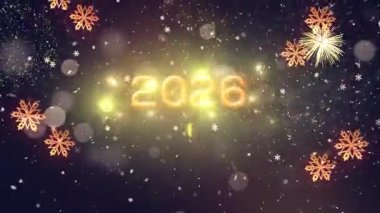 4K, 3840 x 2160 Piksel Çözünürlüğü, 2026 Mutlu Yıllar Arkaplan Animasyonu, Yüksek Kaliteli Yeni Yıl Giriş Açıcısı 2026