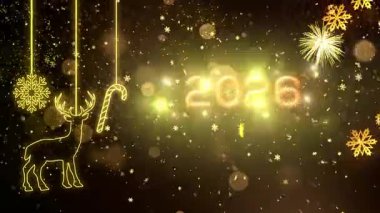 4K, 3840 x 2160 Piksel Çözünürlüğü, 2026 Mutlu Yıllar Arkaplan Animasyonu, Yüksek Kaliteli Yeni Yıl Giriş Açıcısı 2026